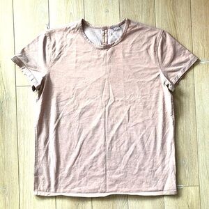 Kit and Ace Slit Back T Shirt in Cream Beige Size S